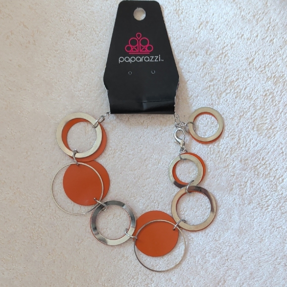 paparazzi Jewelry - Paparazzi Orange Geo Circle Bracelet New